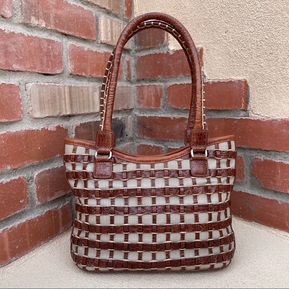 🆕Brighton🤎Embossed Leather and Canvas Weave Shoulder Bag - Picture 4 of 8